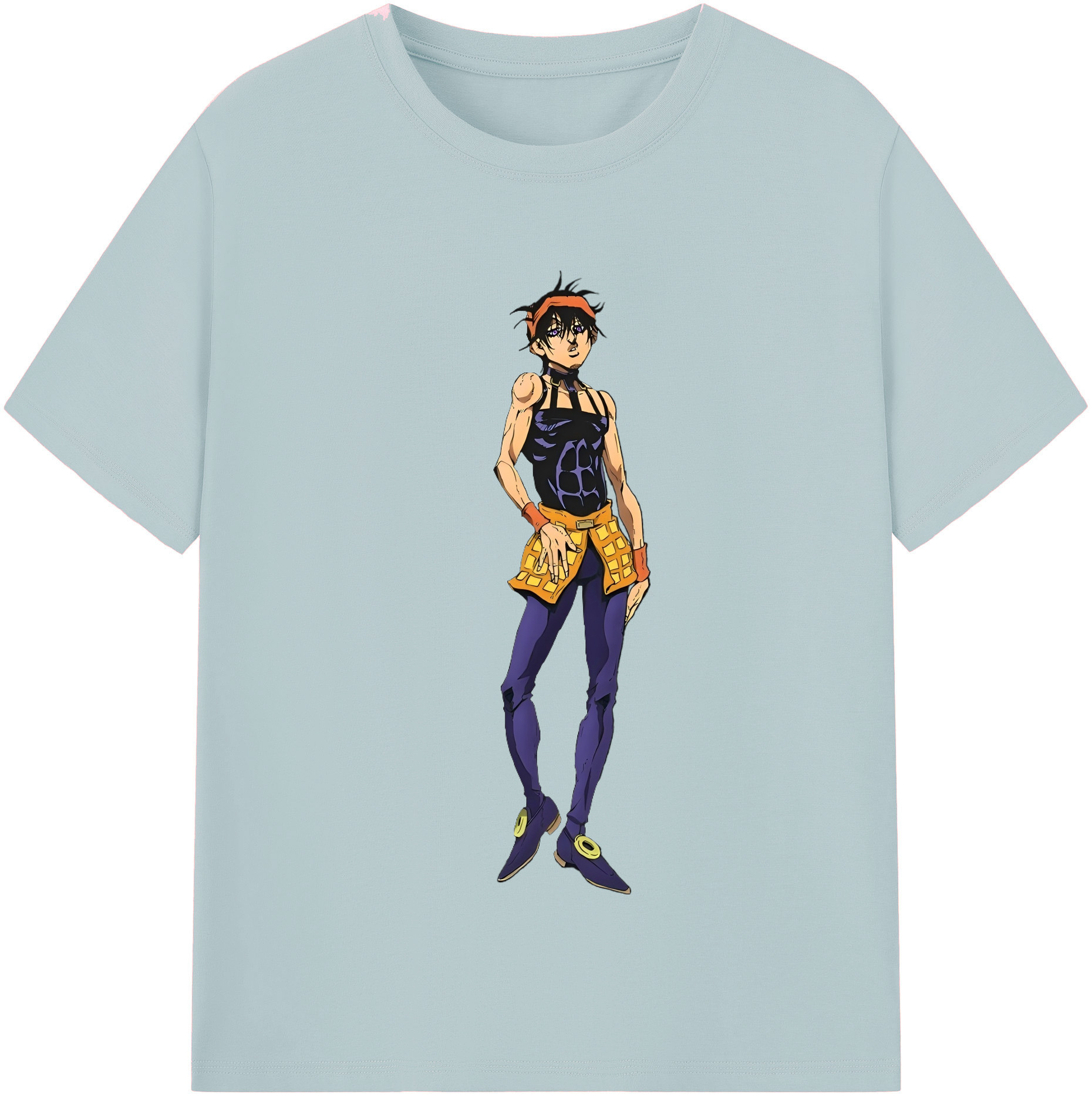 （画像用） ジョジョの奇妙な冒険 ナランチャ?ギルガ JoJo's Bizarre Adventure Narancia Ghirga 綿100％半袖Tシャツ（フロントプリント）